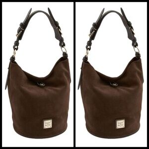 Dooney & Bourke Brown Suede Hobo Shoulder Bag